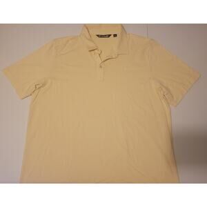 TRAVIS MATHEW Men's Sz XXL Yellow Short-Sleeve Pima Cotton Blend Golf Polo Shirt